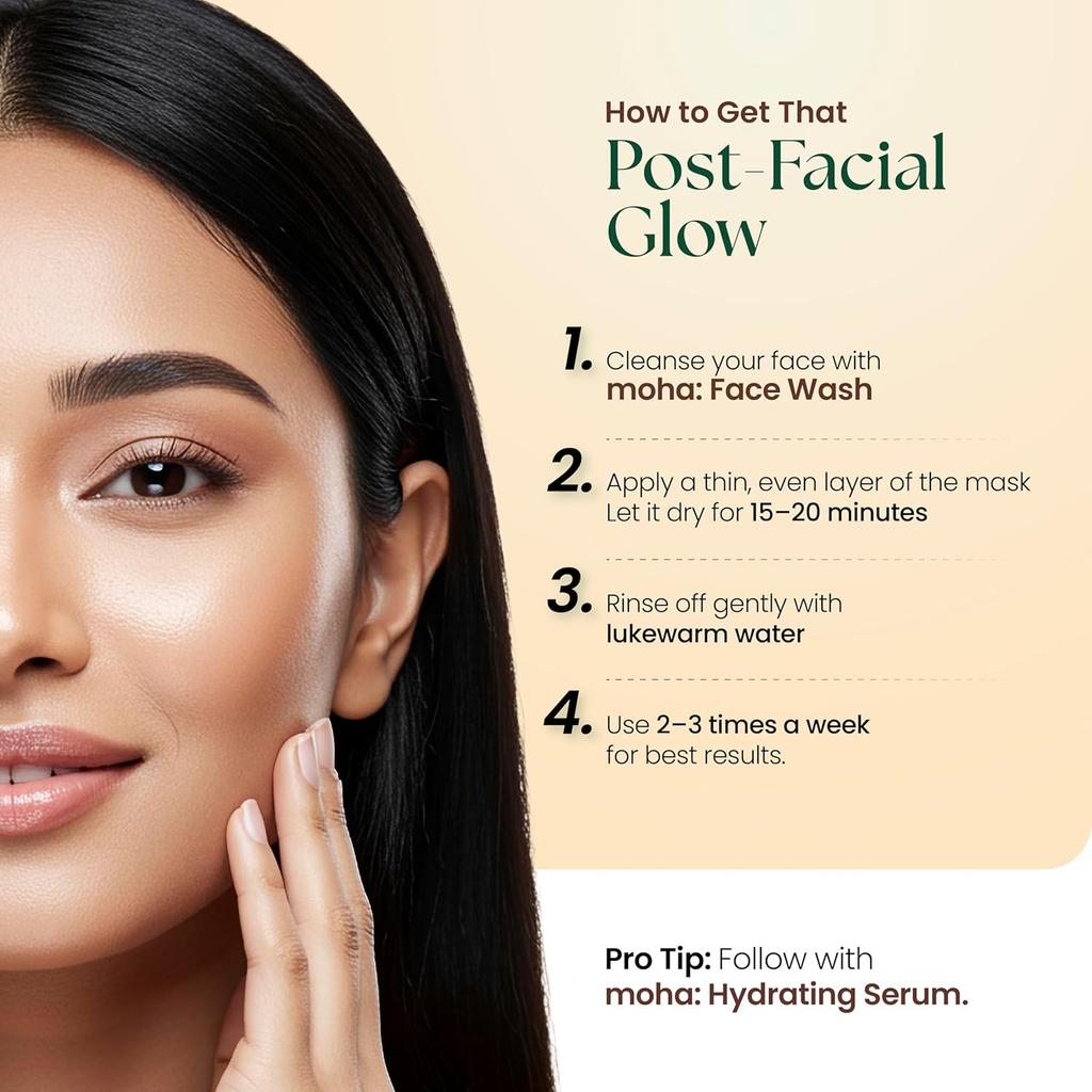 Moha Herbal Radiance Face Mask Cream For Brightening Glow, Deep Nourishing Care, Weekly Reset, 100 g Pack Of 1