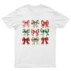 Christmas Bows Festive Holiday TShirt Unisex Gift Retro Seasonal Funny Xmas
