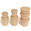 Disposable Kraft Paper Soup Bowl with Lid - Thickened Round Takeaway Meal Box for Porridge and Lunch
