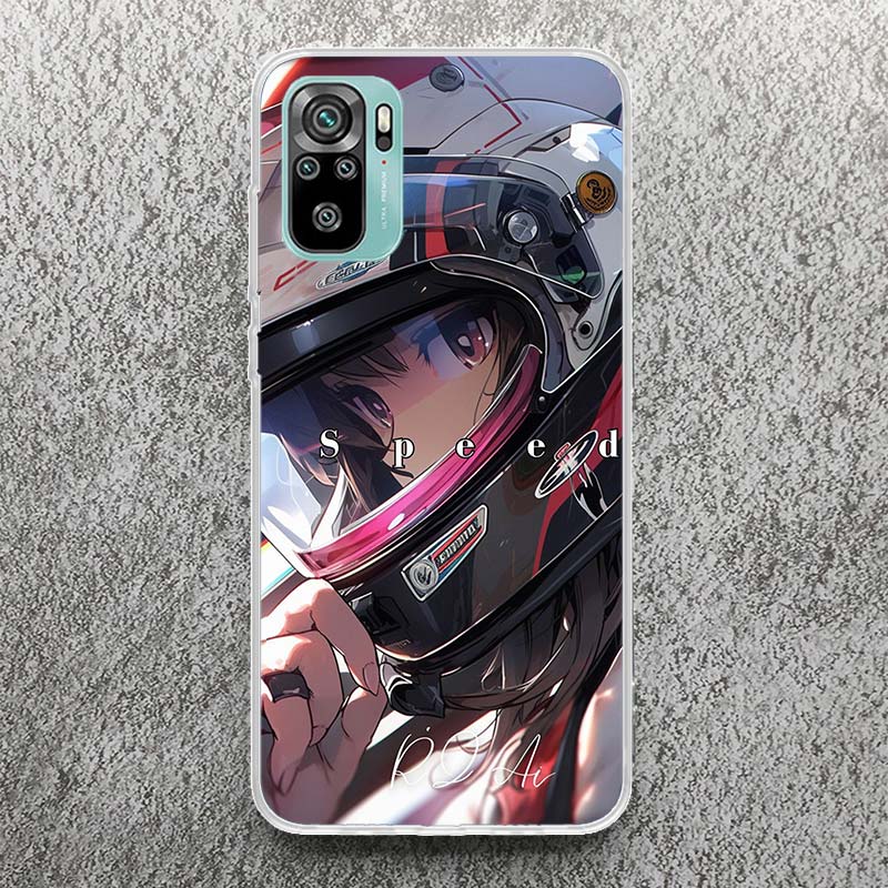 Motorcycle Rider Helmet Print Soft Case for Xiaomi Redmi Note 14 13 12S 11S Phone Shell 10 Pro Plus 11E 11T 12 11 10S 5G Cover
