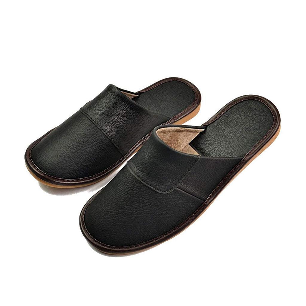 Kast Business Genuine Leather Room Plain Cowhide Stylish Gift for Men and Size 29 Slippers, Shoes, Leather, Women, Black, L, 08, Black,