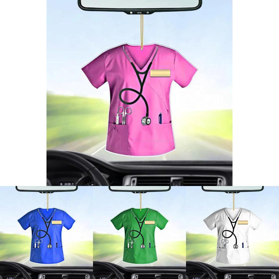 Whimsical Nurse Cartoon Uniform Acrylic Car Decor Hanging Accessory Perfect For Gifts
