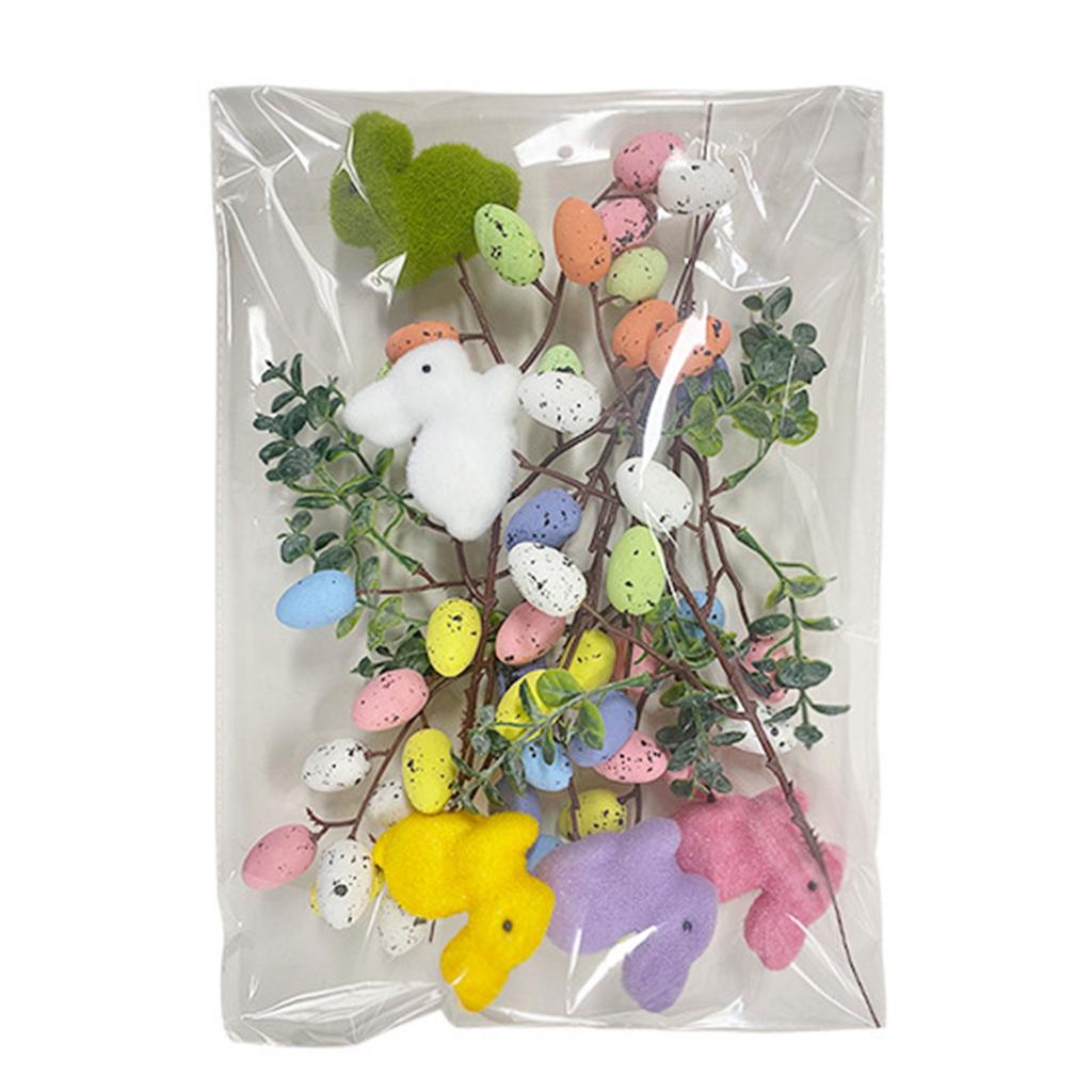 Easter Rabbit Eggs Flower Decor Handmade Easter Egg Artificial Flower Bouquet for Home or Office Decorations