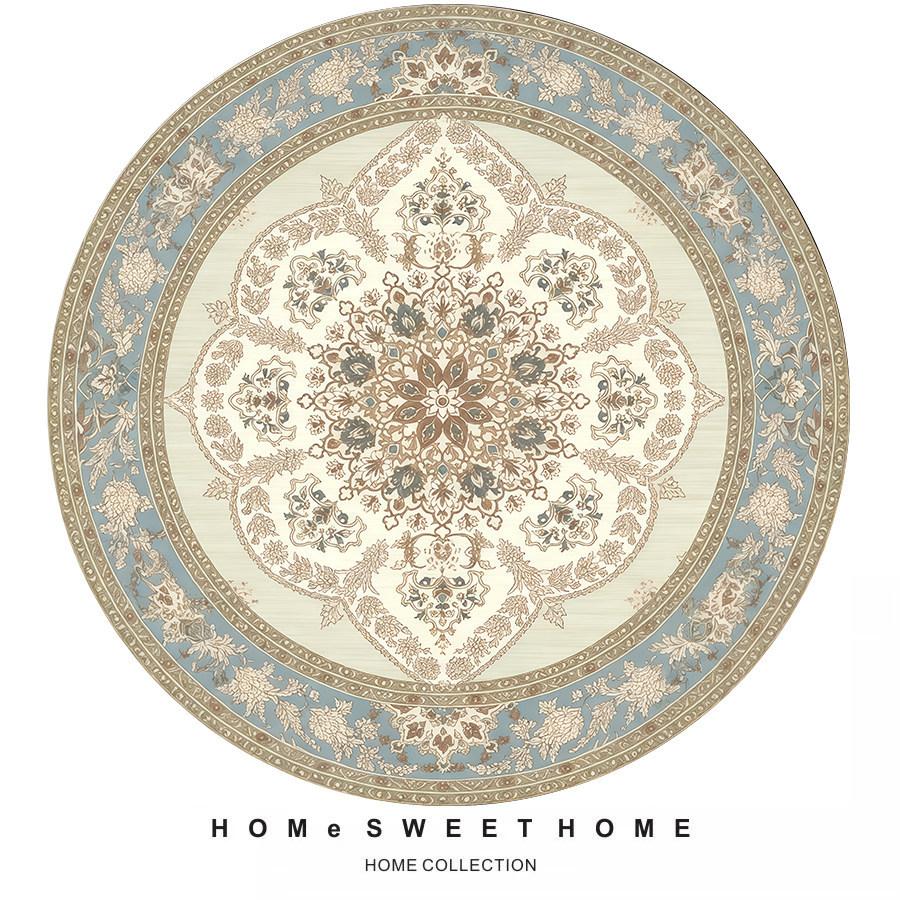 Persian Ethnic Style Round Living Room Carpet Water Absorption NonSlip Cold Blanket DirtResistant And Easy To Take Care Of Carpet Crystal Velvet