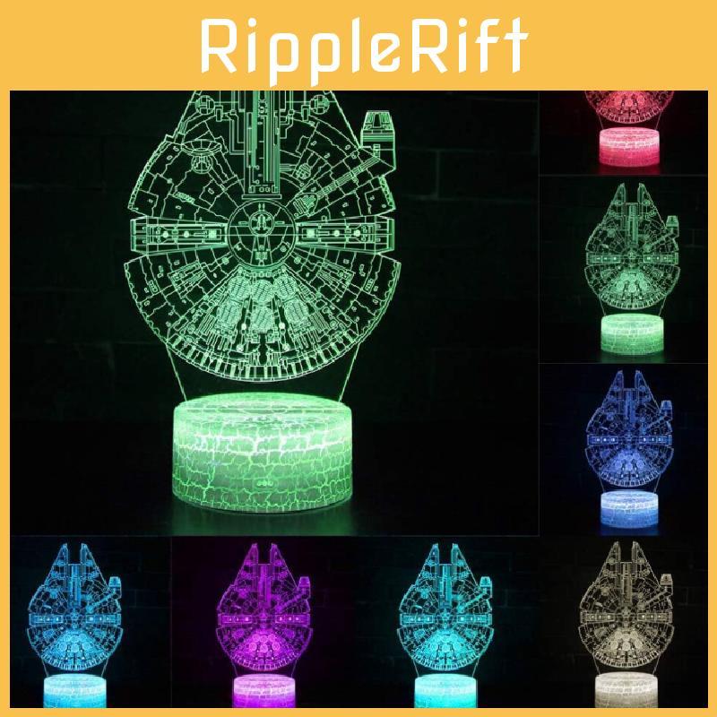Death Millennium Falcon 3d Led Night Lamp Bedroom Decoration Lamp
