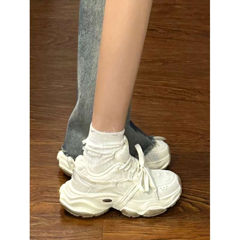 Casual sports shoes with breathable mesh and thick sole  women's 2025 spring and autumn new women's shoes