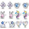 Cute Unicorn Stud Earrings Silver Plated for Little Girl Crystal Cat Mouse Elephant Heart Star Earring Gift Jewelry
