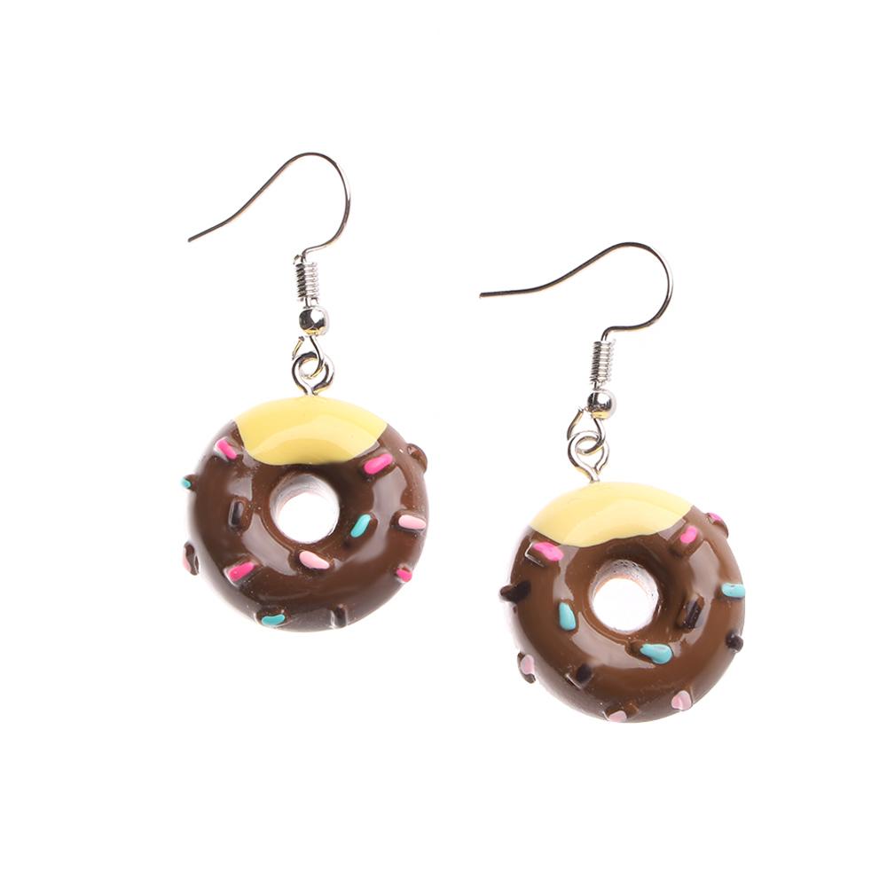 For Sweet Milk Bubble Wholesale Gift Cartoon Donuts Cute Personality Fashion Lovely Food Jewelry Earrings Girl