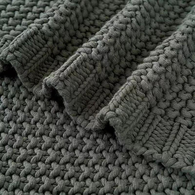 Nordic Tassel Knit Throw Blanket - Soft Scandinavian Accent for Office Nap, Air Conditioning & Cozy Home Decor