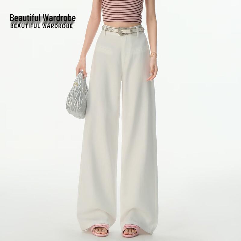 Beautiful Wardrobe Women s Tencel Wide-Leg Jeans L