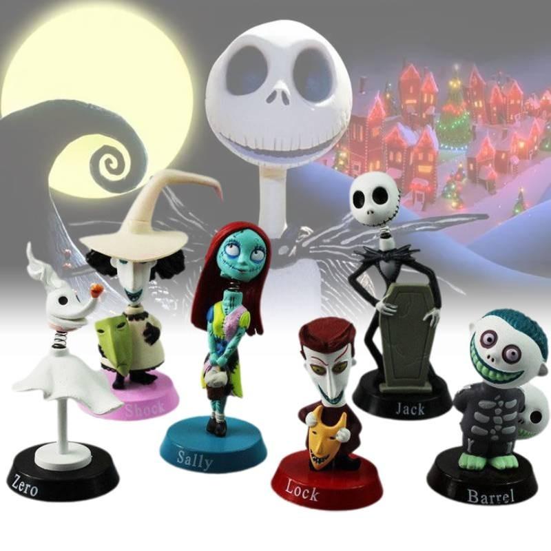 Nightmare Before Christmas Jack Skellington Figurines Set For Play Or Display