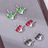 Gothic Personality Silver Color Stainless Steel Red Drip Glaze Heart-shaped Flame Arrow Tail Dangle Earrings for Women Jewelry
