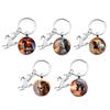 Animal Running Horse Keychain Exquisite Steed Pattern Glass Cabochon Keychain Men'S Charm Keyring Gift