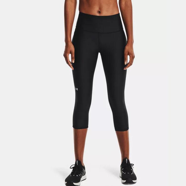 Under Armour Solid Logo Micro Mark Elastic Waist Training Fitness Pants Women pants Black 1365334-001