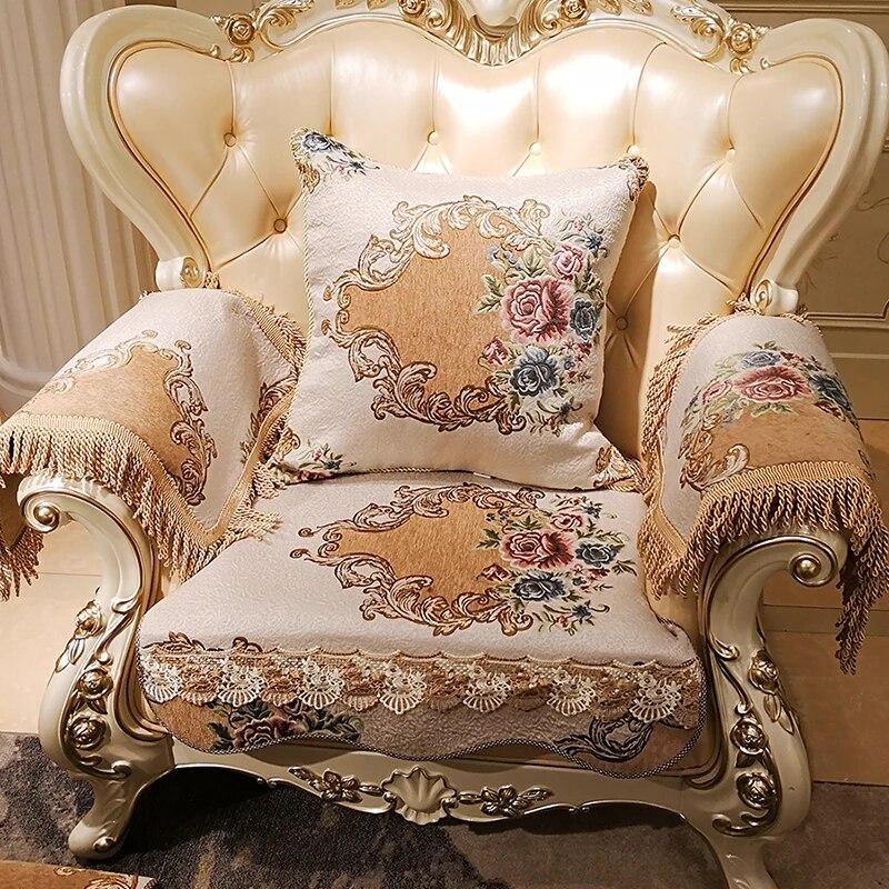 European Luxury Jacquard Sofa Covers Non Slip Four Seasons Sofa Towel Living Room Home Decor Sectional Couch Cushion