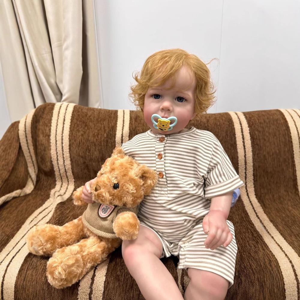 Huge 70cm Reborn Babies Dolls Liam Handmade 3D Painted High-color Simulation Doll Real Looking Cuddly Soft Cloth Body Newborn Doll for Girl and Boys