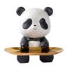Dekorative Panda-Harzstatue mit Aufbewahrungsschale für Schlüssel und Kleinigkeiten Tier-Skulptur Eingangsbereich Wohnzimmer Tischdekorationen