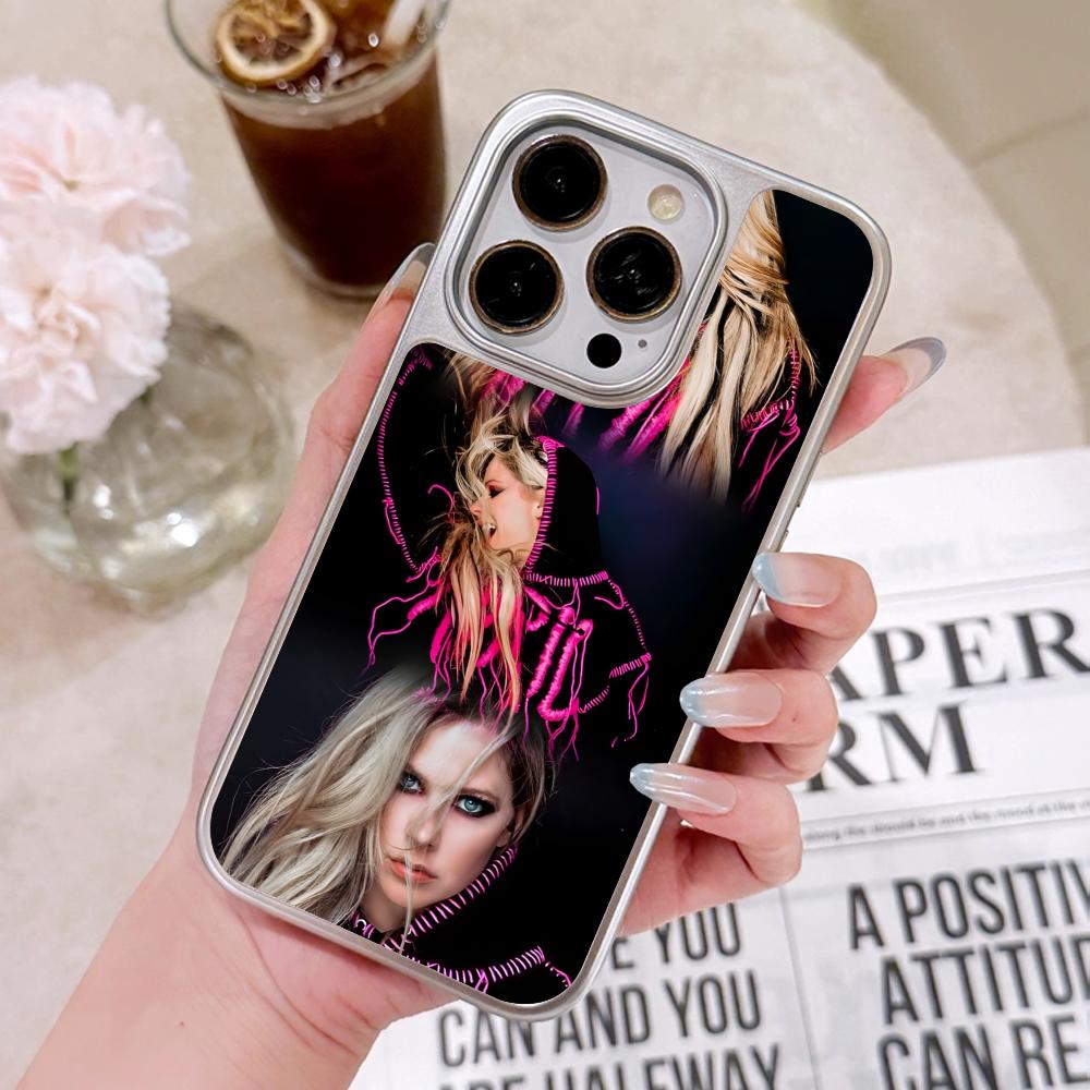 Avril Lavigne Silver Plating Mobile Phone Case for iPhone 17 16 15 14 13 12 11 Air Pro Max Plus Colorful Cover