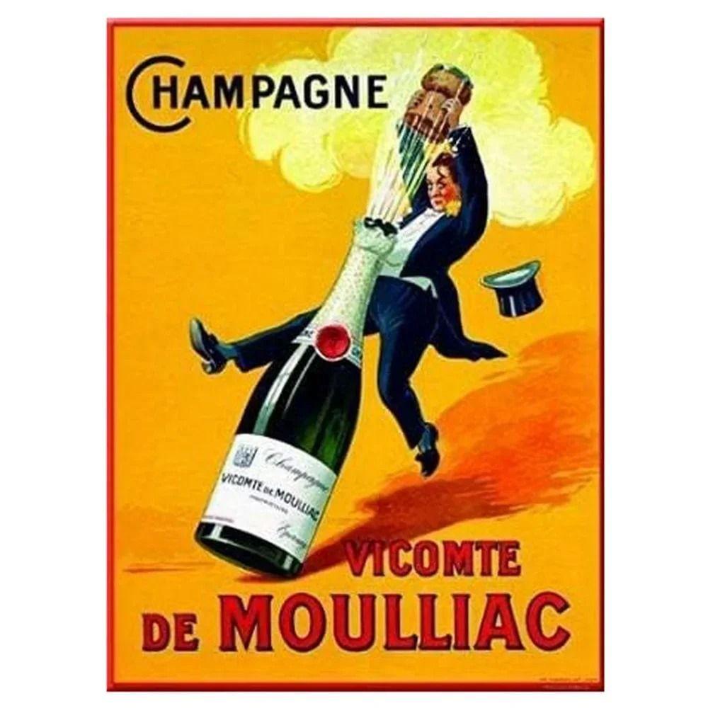Segno in Latta Metallico Retrò Champagne Francese Decorazione Murale