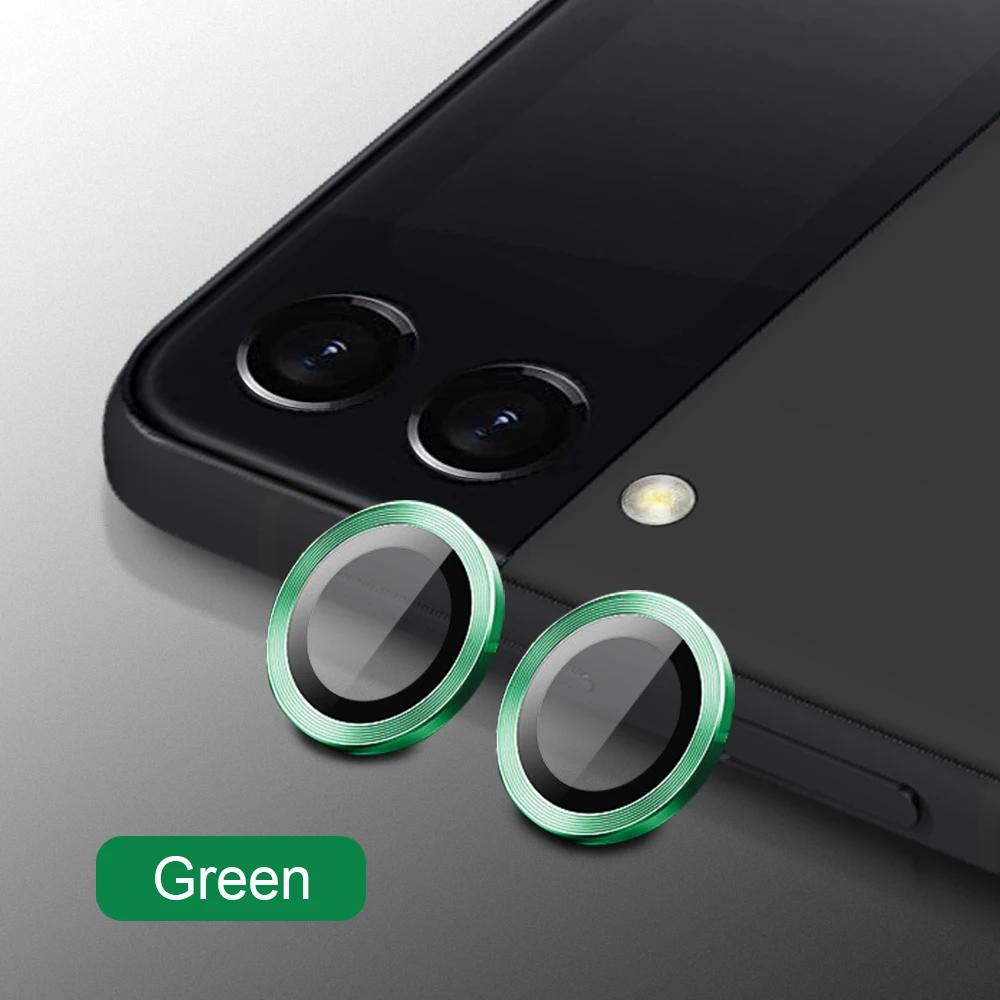 

Luxury High-end Metal Ring HD Camera Lens Film for Samsung Galaxy Z Flip 7 6 5 4 3 Anti-scratch Tempered Glass Lens Protect Case For Galaxy Z Flip 7&High Definition зелений