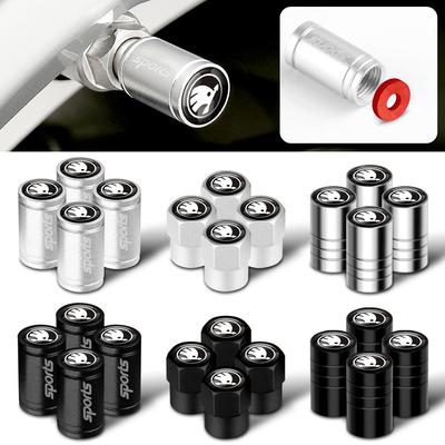4Pc Car Tire Valve Cap Metal Tyre Wheel Stem Air Valve Cover for Rapid Fabia Octavia Roomster Yeti Superb VRS VII Kodiaq S