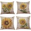 New Sunflower Pillow Summer Sunflower Sofa Pillow Linen Decorative Cushion Cover Pillow Cover