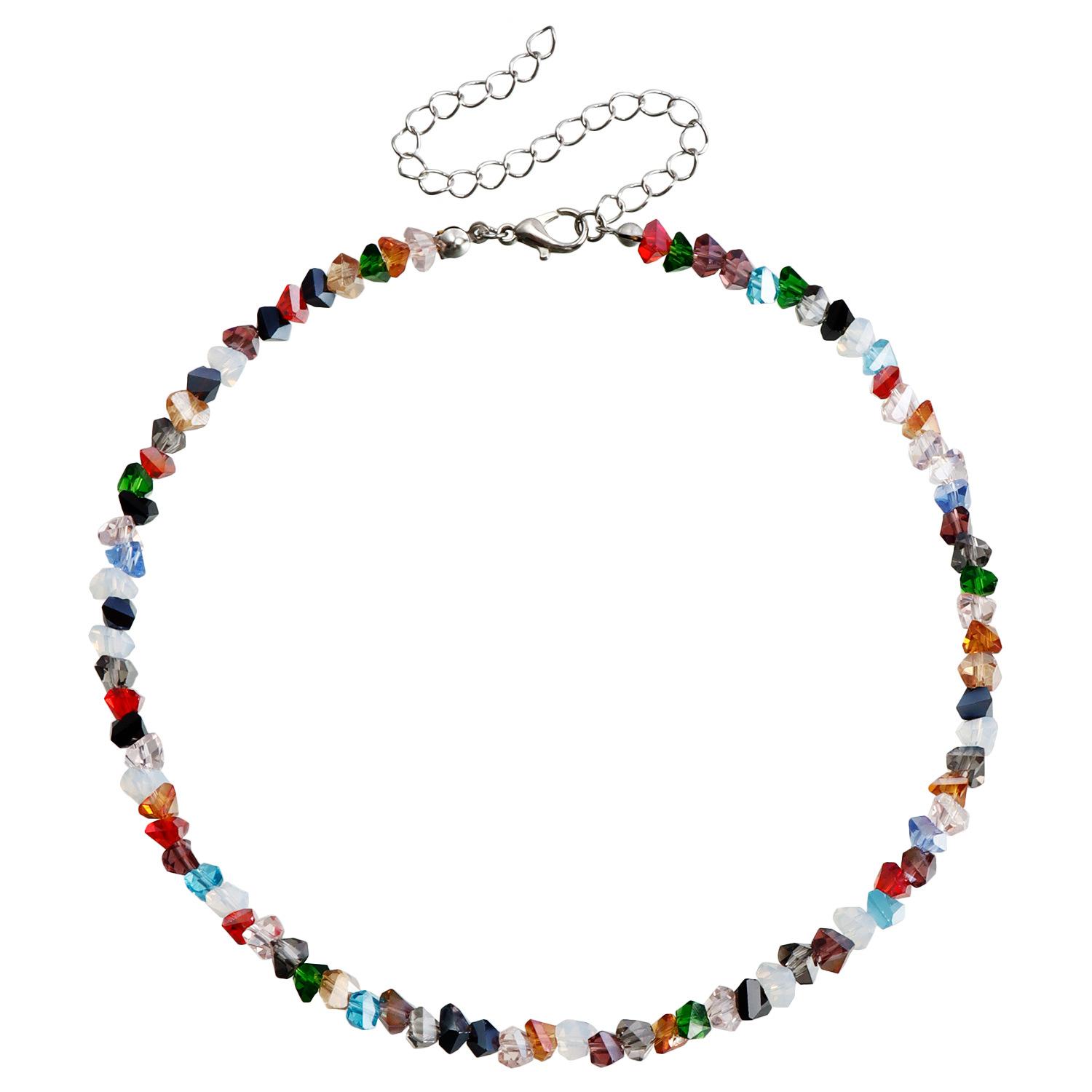 

Hand Woven Beaded Black Crystal Chain Necklace Clavicle Chain Choker for Women Jewelry