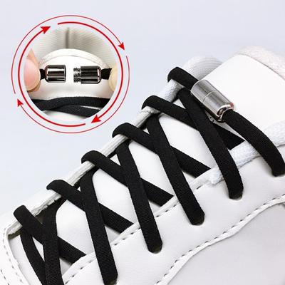 1 Paar Nieuwe Schoenveters Zonder Banden Voor Kinderen Volwassen Quick Lui Veters Vrouwen Mannen Metalen Slot Elastische Veters Sneakers schoen Strings