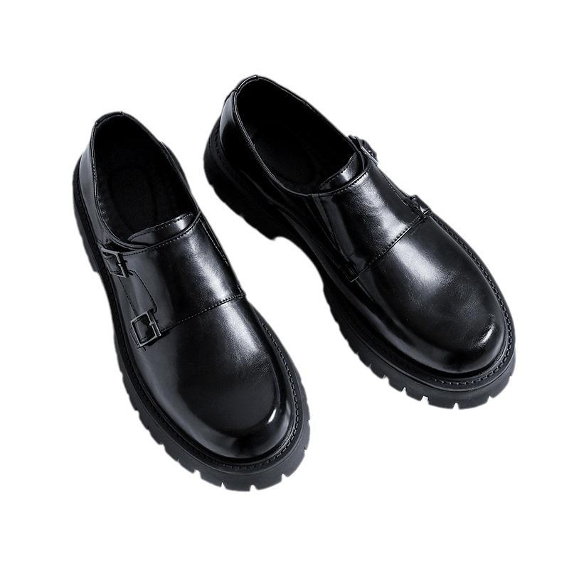 Läder Skor Herr Trend Casual Loafers Platåsulade Unga Lata Människor Pedal Trendiga Herrskor 2138-R