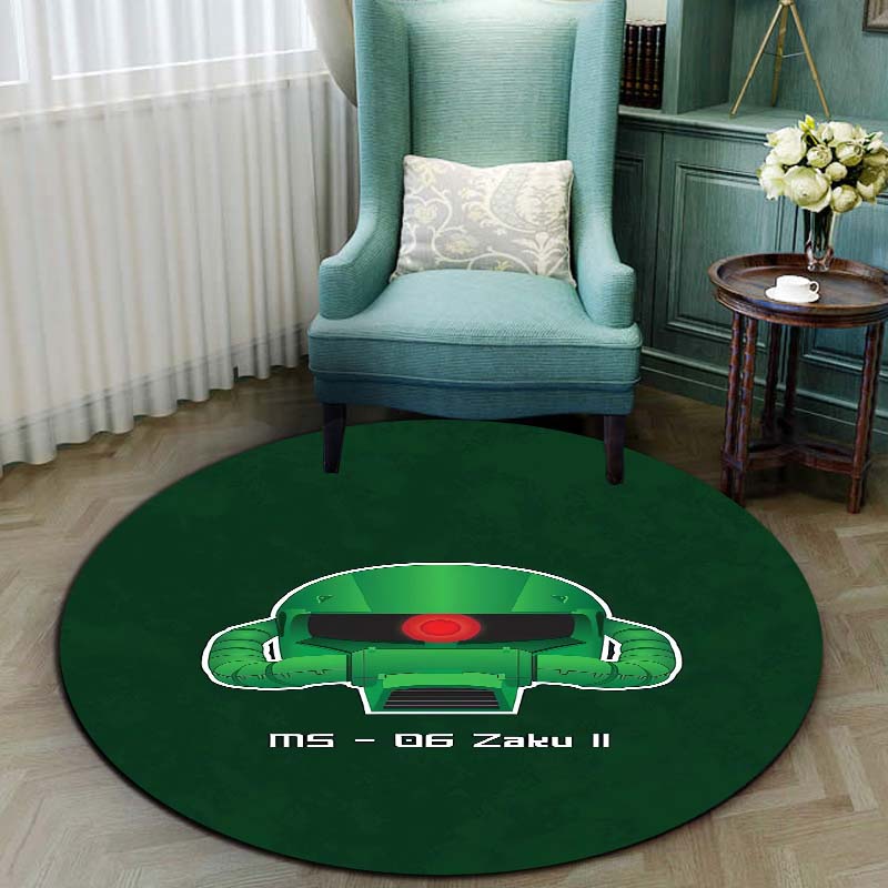 Mobile Suit Gundam cartoon round rug can be used to decorate living rooms, bedrooms, sofas, and game rooms; non-slip rug.66