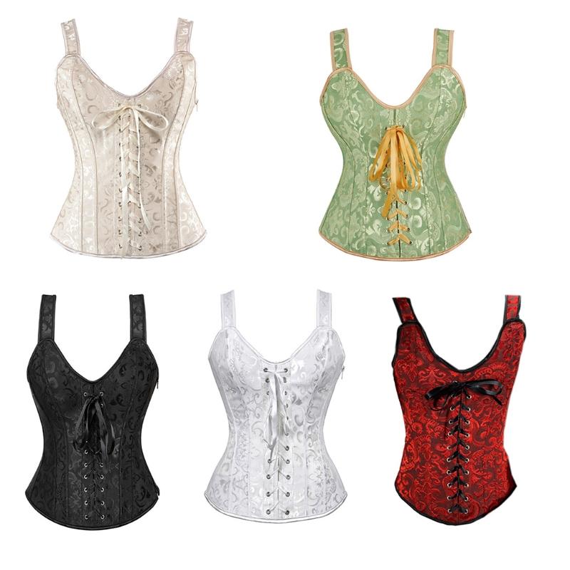 Corset Crop Tops Burlesque Lingerie Corset Top Vest Hot Shaper Overbust Corset Gothic Clothing Corsage Medieval Ladies