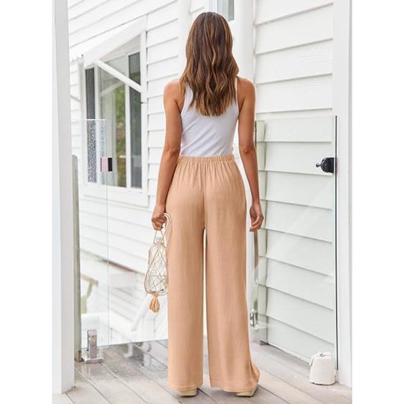 JKASHDK Women's Fashion Casual Solid Color Print High Waist Trousers Pants & Capris