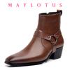 Men's Boots Designer Chelsea Boots Luxury High Quality Men Cowboy Boots Black Brown Zip Wedding Office Dress Shoes