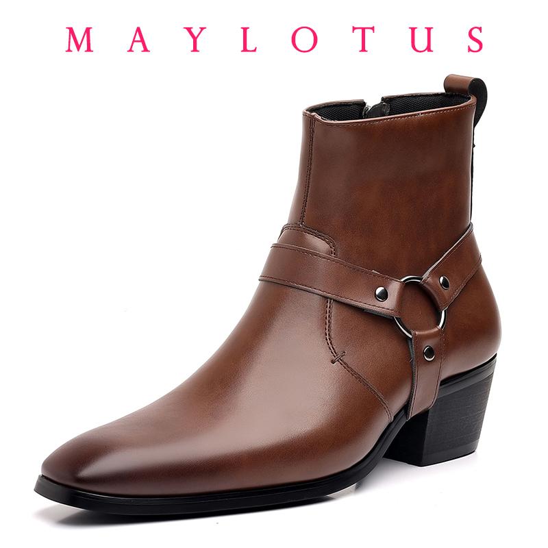 Men's Boots Designer Chelsea Boots Luxury High Quality Men Cowboy Boots Black Brown Zip Wedding Office Dress Shoes