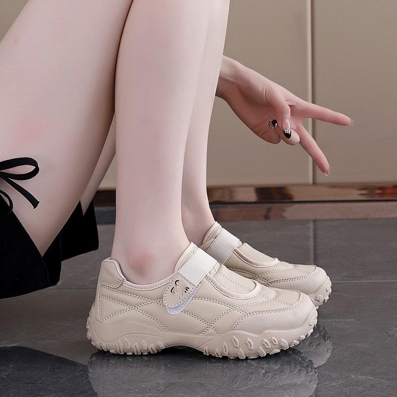 Thick-soled versatile Mary Jane shoes women's autumn new Velcro breathable casual shoes one pedal retro sports shoes