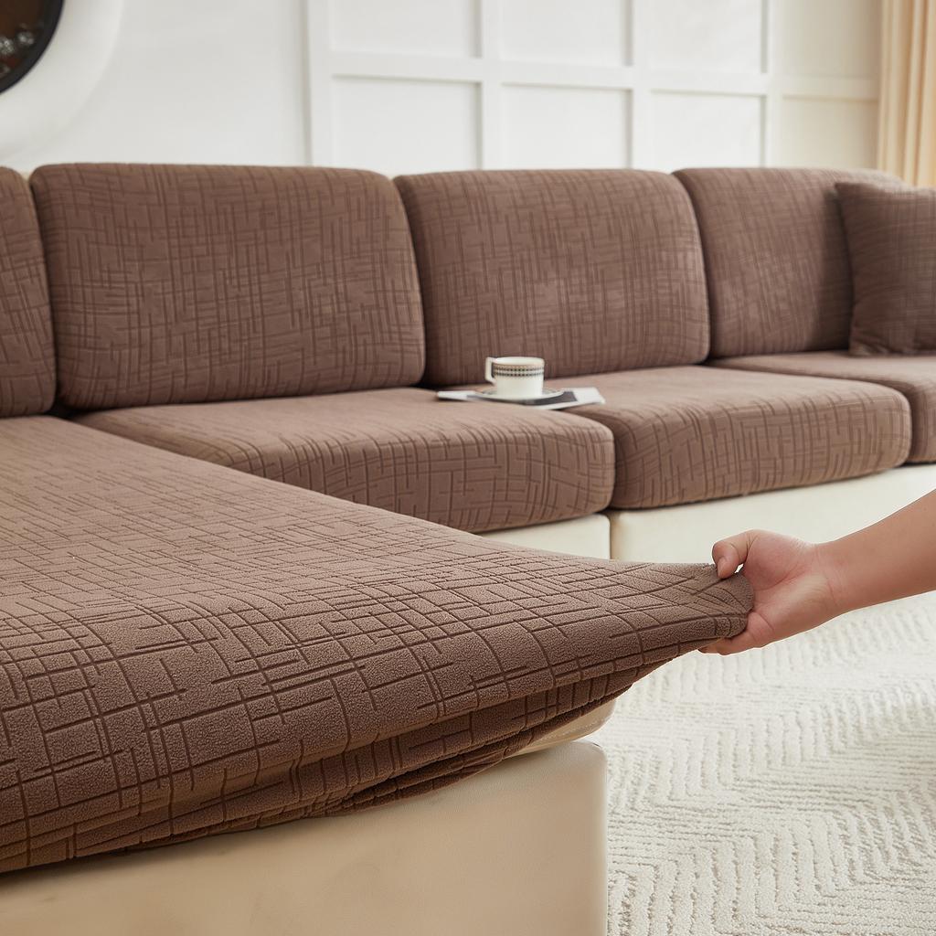 1Pc Jacquard Stretch Sofa Cushion Cover Elastic Fit Soft Washable Sofa Slipcover For Living Room Couch Cushion Cover Home Decor