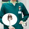 2D Acrylic Elegant Nurse Badge Reel For Women Retractable ID Holder Office Work Gift