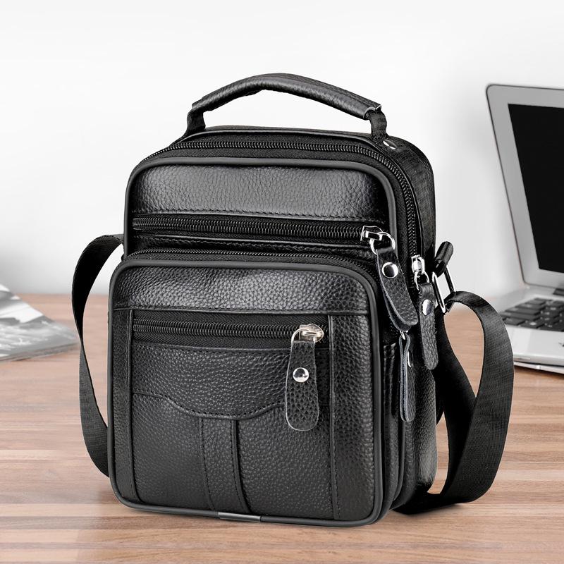 Genuine Leather Men's Single Shoulder Bag - 2025 Fashion Crossbody with High-End Cowhide Feel