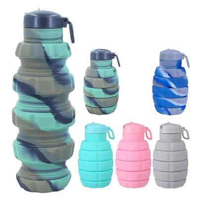Handgranate Camouflage Wasserflasche Tragbarer Silikon faltbarer Sportbecher 500ml Handgranate Sportkessel