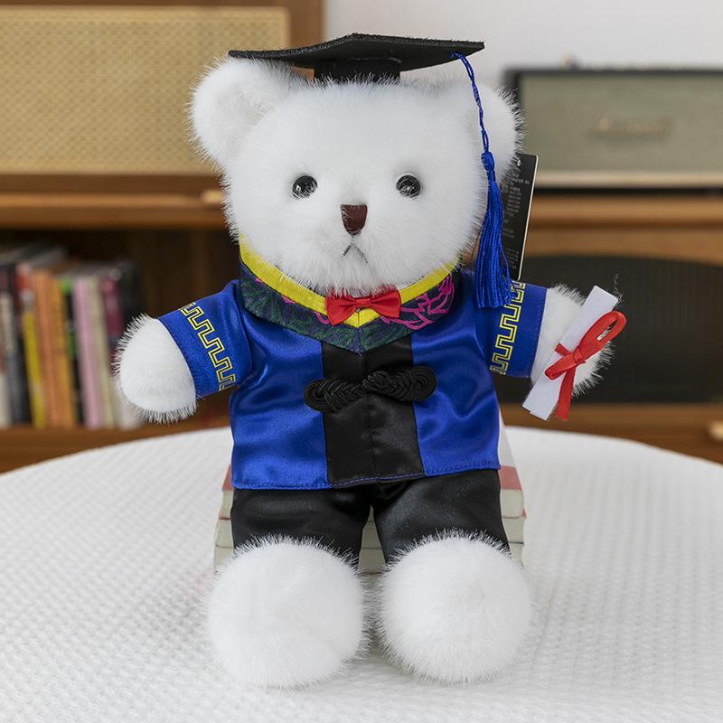 

Кукла-мишка в шляпе доктора, плюшевая игрушка, костюм бакалавра, кукла-мишка, студенческий выпускной памятный подарок 30cm