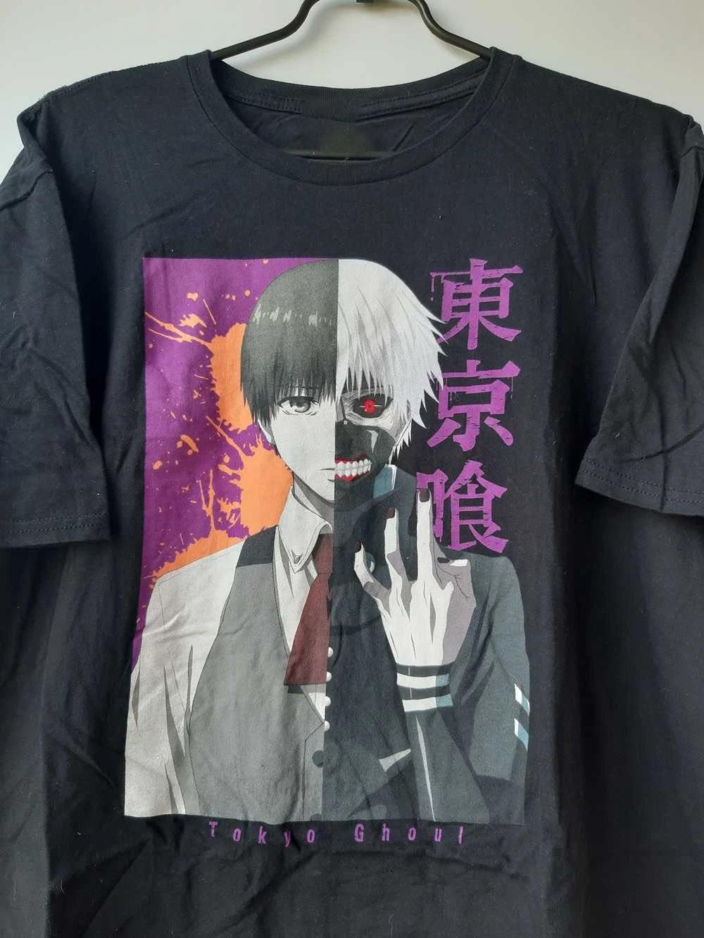 

Винтажная футболка Tokyo Ghoul Канеки с разделенным лицом Аниме NT161 БЕСПЛАТНАЯ ДОСТАВКА 2XL