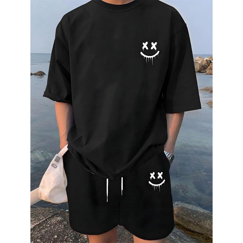 2 Piece Summer Casual Everyday Men's Short Sleeve Shorts Set Hawaiian Print Men's T-shirt Outdoor Sports Men's Beach Shorts