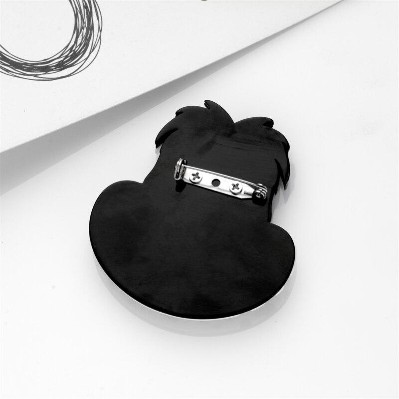 Blucome Mode Acryl Damen Schwarz und Weiß Mädchen Figur Brosche Damen Übertrieben Cartoon Niedlichen Abzeichen Revers Brosche Schmuck