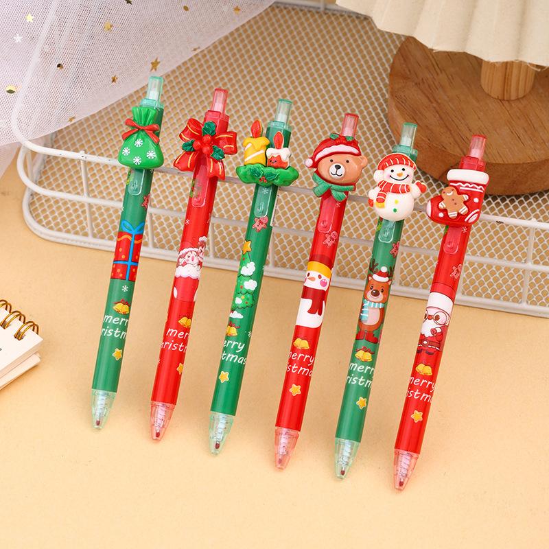36 Pcs New Christmas stockings Neutral Pen Modeling Black Signature Pen Student Prize Gift Writing Tools Holiday Gift Novelty Stationery Teacher Party