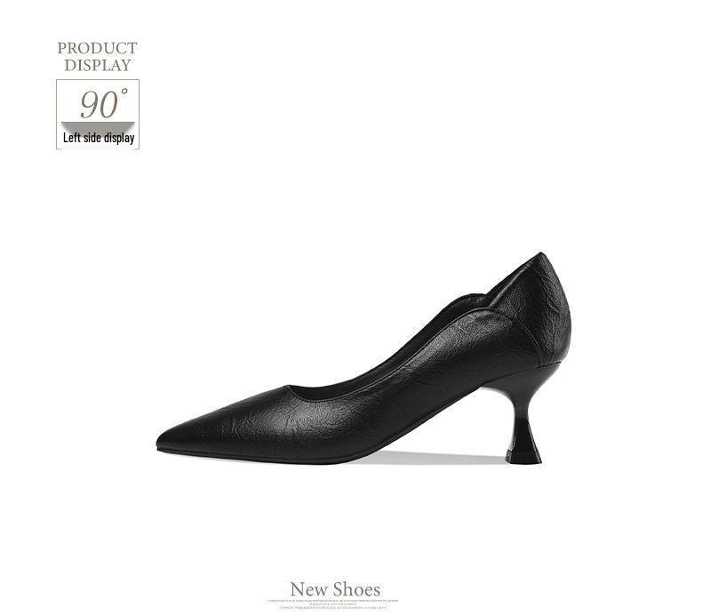 Skórzane szpilki na wysokim obcasie dla kobiet - Wygodne i profesjonalne buty na wiosnę/jesień