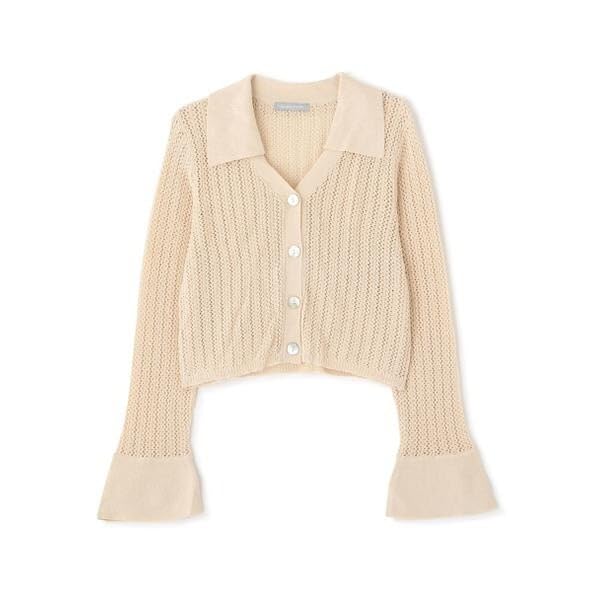 [JILL by JILL STUART] [Pre-order: Scheduled to arrive late March - early April] Mesh Collared Cardigan Top