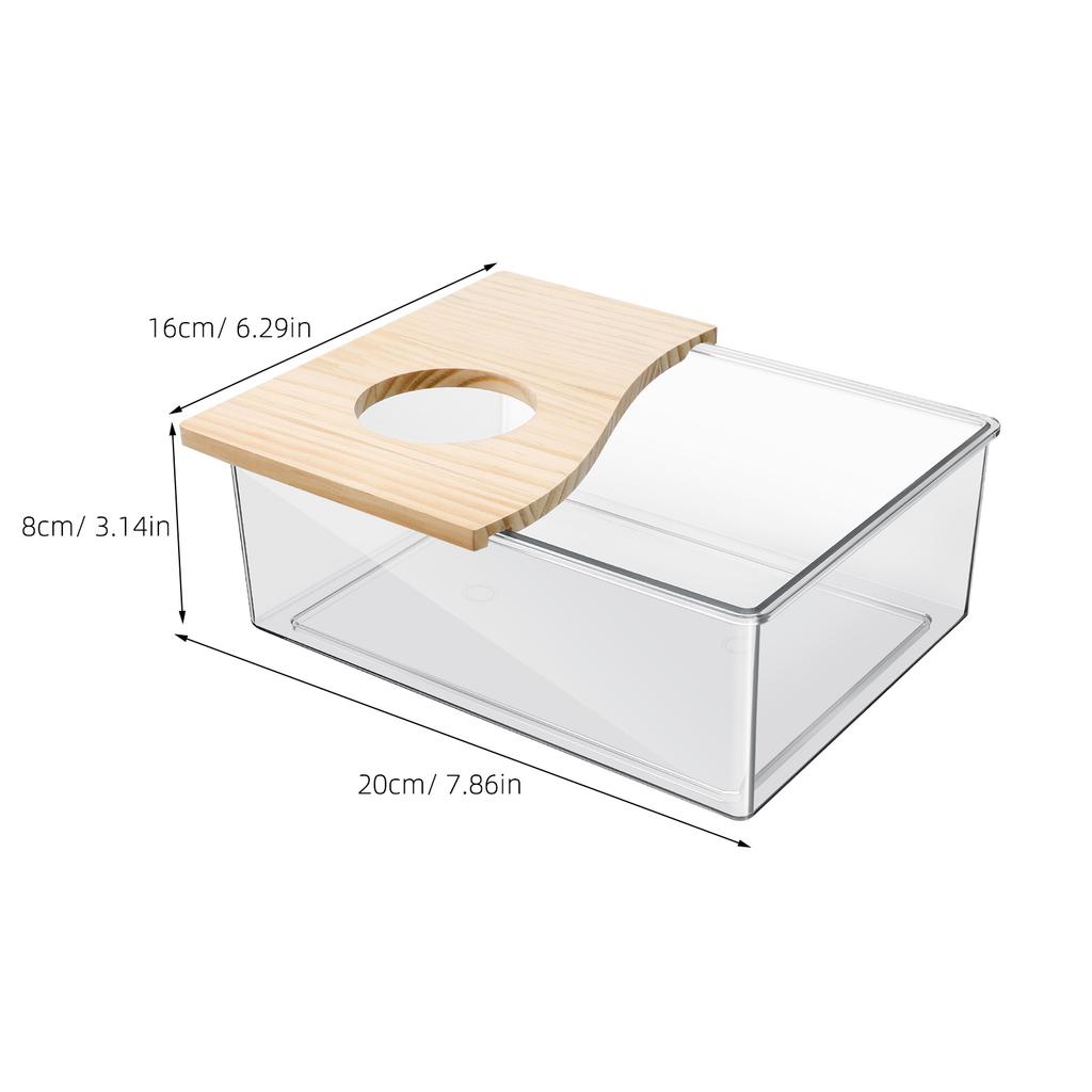 Transparent Hamster Sand Bath Container Acrylic Chinchilla Dust Bath Box Hamster Sandbox Chinchilla Bathing House Container