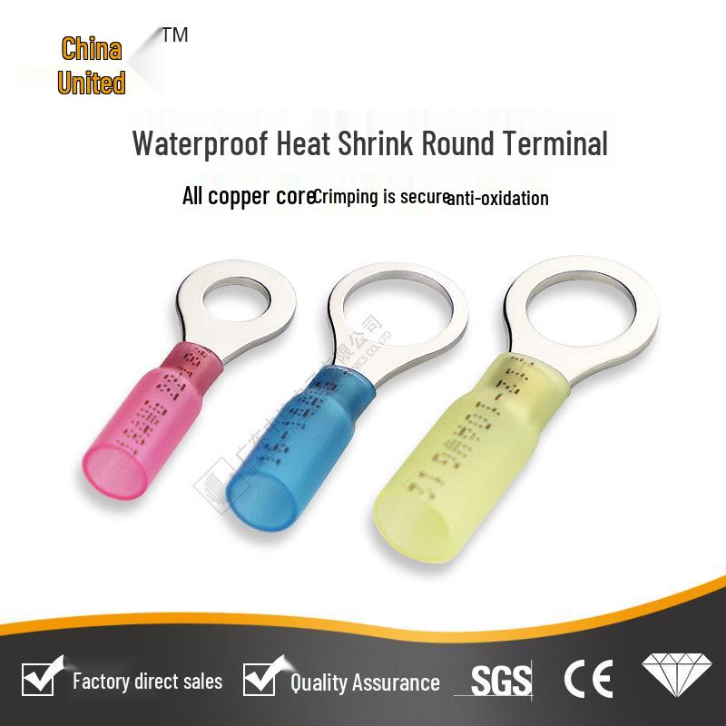 Waterproof Heat Shrink Round Crimp-free Terminal - Insulated RV Ring Terminal In Stock