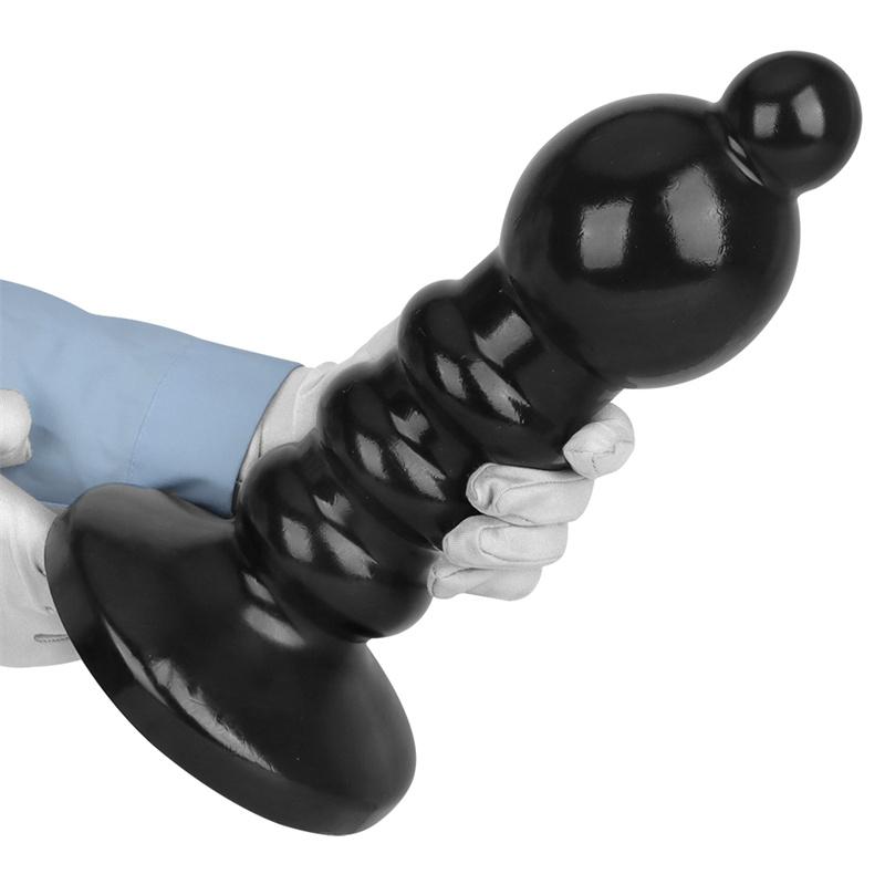 Black Pull Beads 9.5cm Giant Big Head Dildo Anal Plug Fisting Adult Products