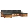 Outdoor Sofa Set 6 Pcs Natural and Anthracite Solid Acacia Wood